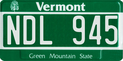 VT license plate NDL945