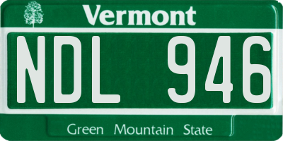 VT license plate NDL946