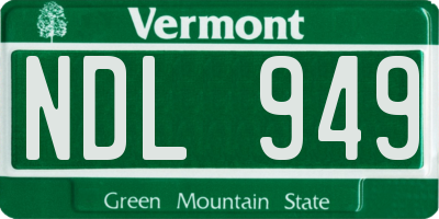 VT license plate NDL949