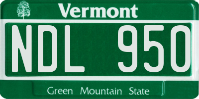 VT license plate NDL950