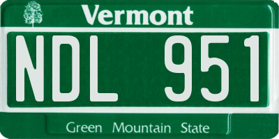 VT license plate NDL951