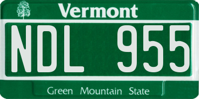 VT license plate NDL955