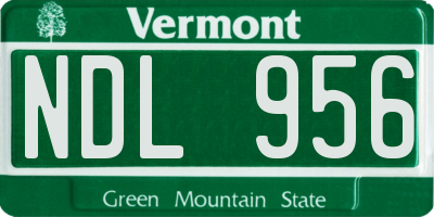 VT license plate NDL956