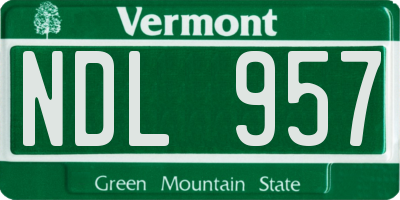 VT license plate NDL957