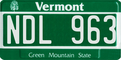 VT license plate NDL963