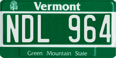 VT license plate NDL964