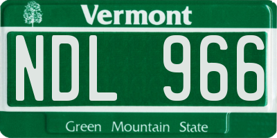 VT license plate NDL966