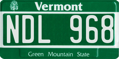 VT license plate NDL968