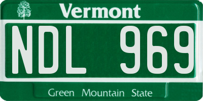 VT license plate NDL969