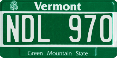 VT license plate NDL970