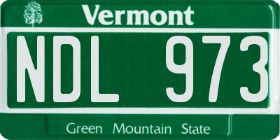 VT license plate NDL973