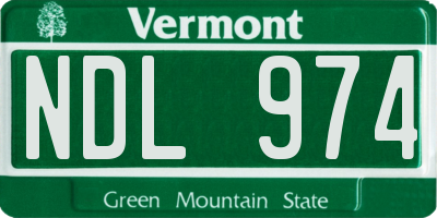 VT license plate NDL974