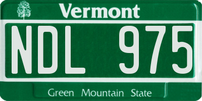 VT license plate NDL975
