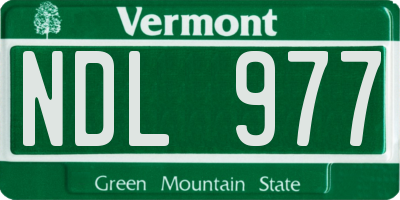 VT license plate NDL977