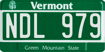 VT license plate NDL979