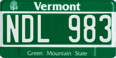 VT license plate NDL983