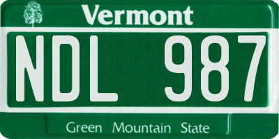 VT license plate NDL987