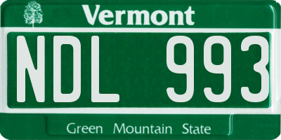 VT license plate NDL993