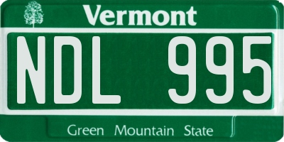 VT license plate NDL995