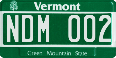 VT license plate NDM002