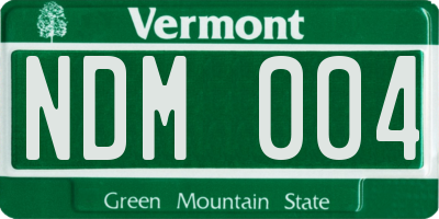 VT license plate NDM004