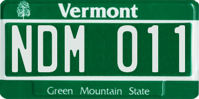 VT license plate NDM011