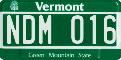 VT license plate NDM016