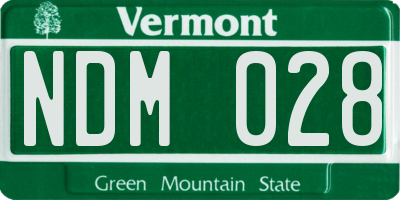 VT license plate NDM028