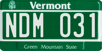 VT license plate NDM031