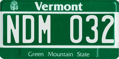 VT license plate NDM032