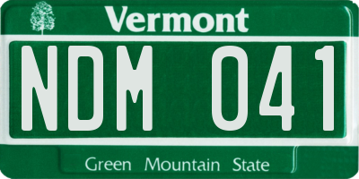 VT license plate NDM041