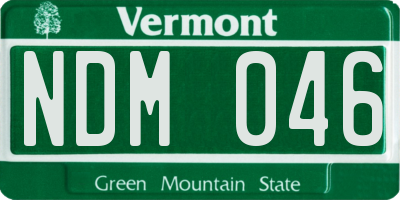 VT license plate NDM046