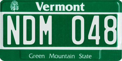 VT license plate NDM048