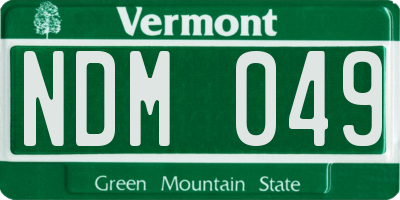 VT license plate NDM049