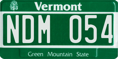 VT license plate NDM054