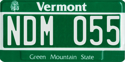 VT license plate NDM055