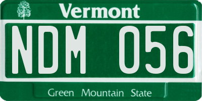 VT license plate NDM056