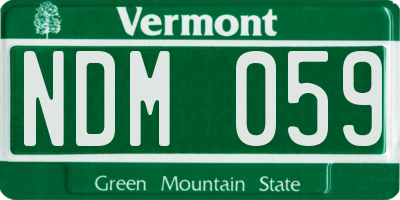 VT license plate NDM059