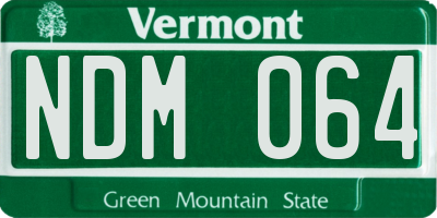 VT license plate NDM064