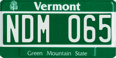 VT license plate NDM065