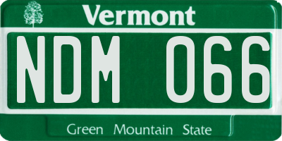 VT license plate NDM066