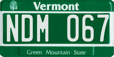 VT license plate NDM067