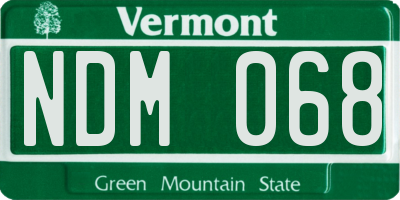 VT license plate NDM068