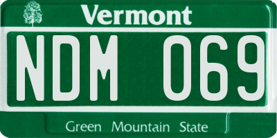 VT license plate NDM069