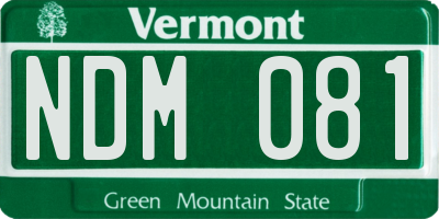 VT license plate NDM081