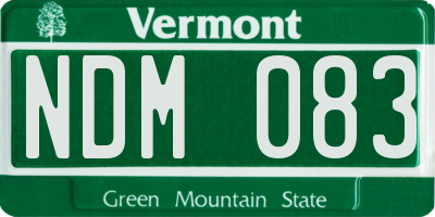 VT license plate NDM083