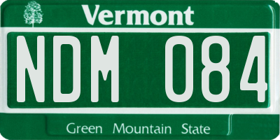 VT license plate NDM084