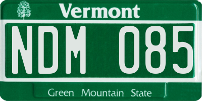 VT license plate NDM085