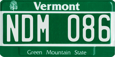 VT license plate NDM086