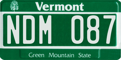 VT license plate NDM087